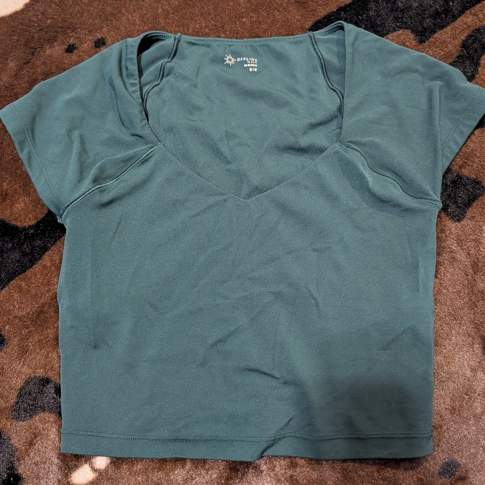 Offline By Emerald V-Neck Short Sleeve Top